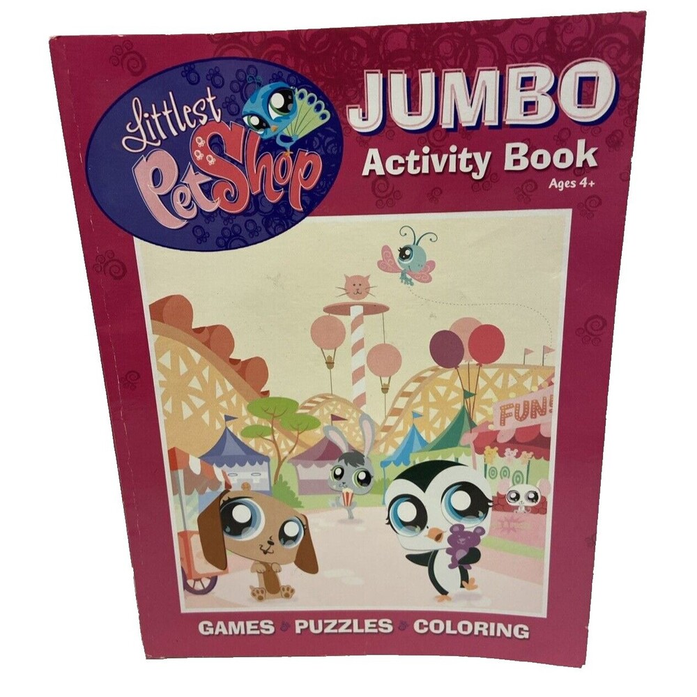 Littlest Pet Shop Jumbo Activity Book Games Puzzle Coloring Used